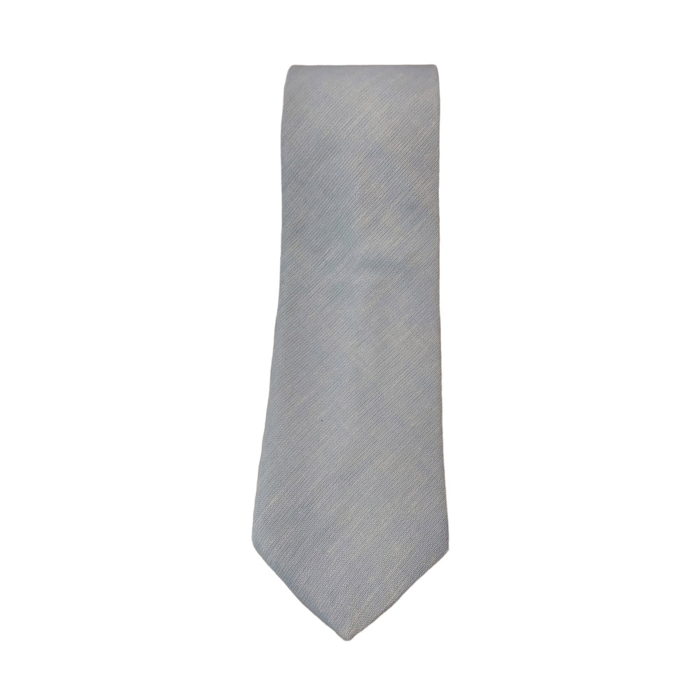 Van Heusen Men Necktie Tie Light Blue Polyester Linen 53" x 3.25"